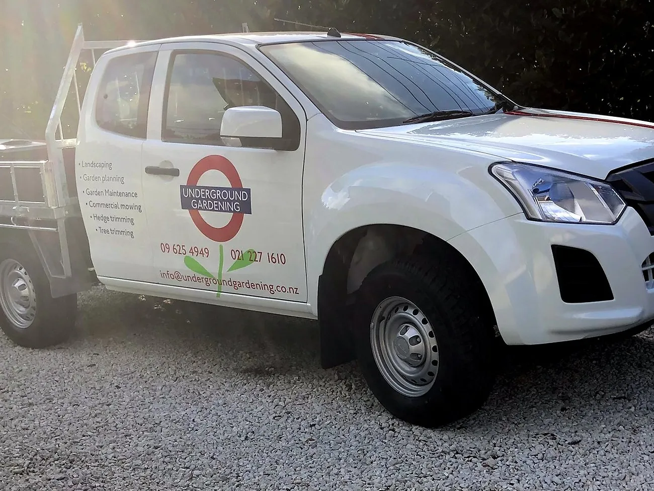 An Underground Gardening ute on site